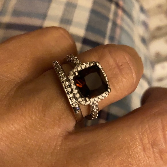 925 Sterling Silver Chocolate Brown CZ Ring - Picture 3 of 6